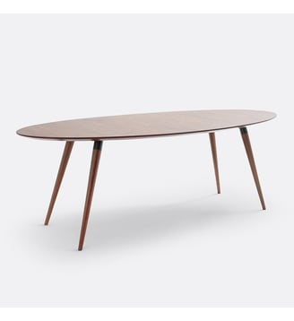 Table à manger, en noyer, 8 personnes - La Redoute Interieurs - Noir teinté noyer