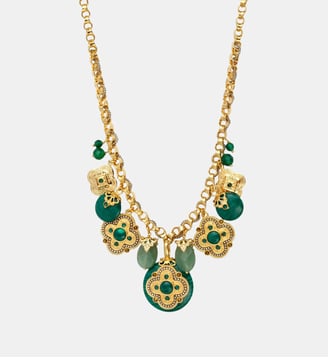 Collier chaîne médaille   - Positano - Satellite - Vert