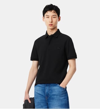 Polo droit en coton piqué stretch Paris - Lacoste - Noir