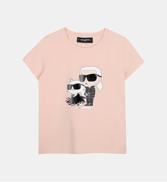 Tee-shirt manches courtes - Karl Lagerfeld Kids - Rose pétale