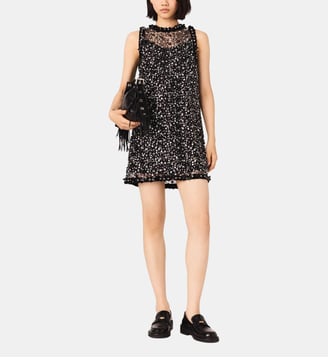 Robe strassée à motif floral - Maje - Noir