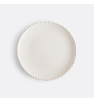 Lot 4 assiettes à dessert grès liseré perlé - La Redoute Interieurs - Écru