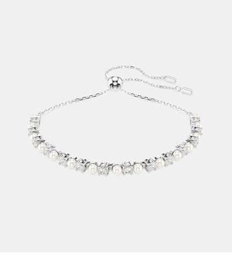 Bracelet Matrix, Perle de cristal, Métal rhodié - Swarovski - Blanc