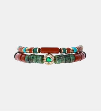 Bracelet ajustable avec perles TWEEKS - Hipanema - Terre