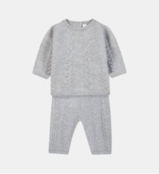 Ensemble long -   laine torsadée - Tartine Et Chocolat - Gris