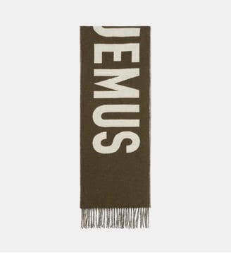 Écharpe L'Echarpe Jacquemus logo en laine - Jacquemus - Kaki