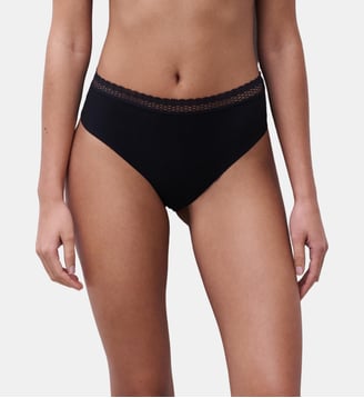 Slip taille haute échancrée confort - Chantelle - Noir