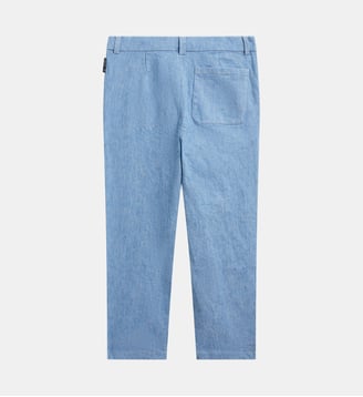 pantalon jeans Chino en coton et lin - Agnès b. - Bleu
