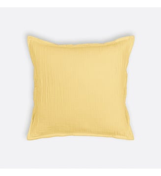Housse de coussin gaze de coton - La Redoute Interieurs - Jaune pâle