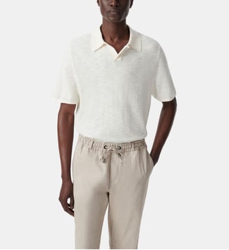 Polo en tricot flammé - Ikks - Écru