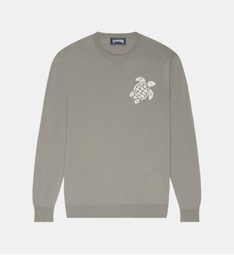 Pullover en coton Tortue - Vilebrequin - Gris chine