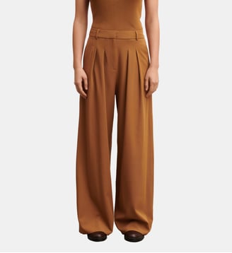 Pantalon ample à pinces en laine Bompard