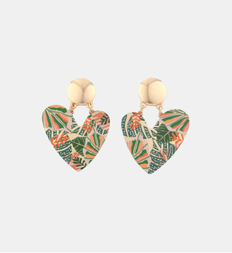 Boucles d'oreilles cœurs Balagane imprimé jungle - Balaboosté - Multicolore