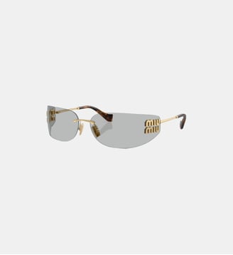 Lunettes de soleil Rectangulaire MU A51S - Miu Miu - Doré