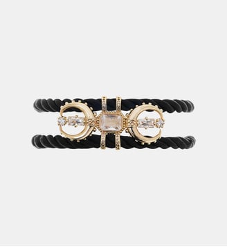 Bracelet manchette cordon avec charm EUFORIA - Hipanema - Noir