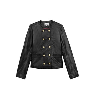 Veste col rond uni PROUST - La Petite Etoile - Noir