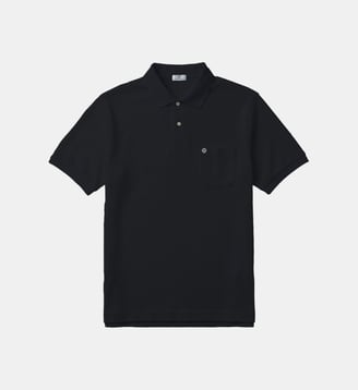 Polo manches courtes en coton gaufré - Serge Blanco - Bleu marine