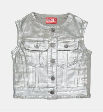 Veste sans manches avec logo - Diesel Kids - Argent