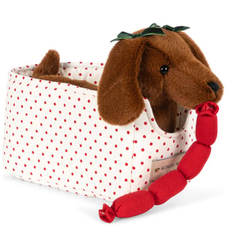 Peluche chien et son panier - Konges Slojd - Marron