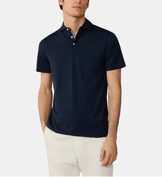 Polo Coupe Regular À Manches Courtes En Pima - Hackett London - Navy
