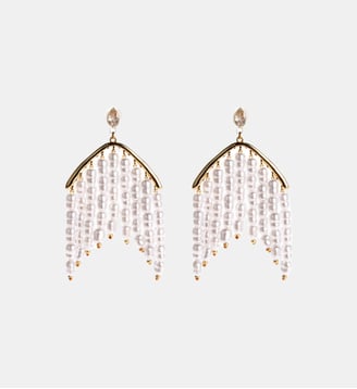 Boucles d'oreilles pendantes chaînes de perles EDORI - Hipanema - Blanc