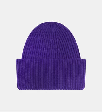 Bonnet à revers en cachemire - Bompard - Ultraviolet