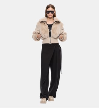 Bomber en fourrure synthétique - Pinko - Beige jour de pluie