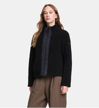 Veste sherpa col montant zippée détails nylon T-KIT - Aigle - Noir
