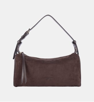 Sac rectangle Suède en cuir - Lancaster - Marron