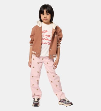 Pantalon brodé - Kids Around - Rose pastel