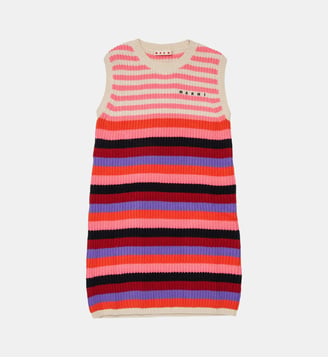 Robe à rayures avec logo - Marni - Pink