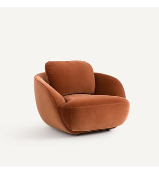 Fauteuil boule XL velours - AM.PM - Caramel