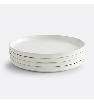 Lot 4 assiettes plates grès émail réactif - La Redoute Interieurs - Blanc