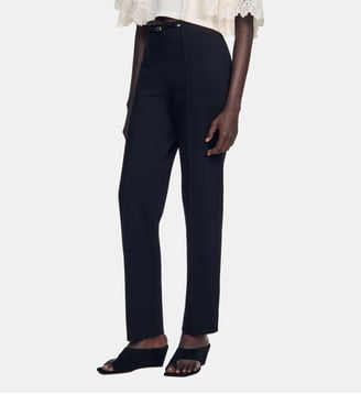 Pantalon droit stretch - Sandro - Noir