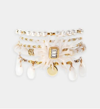 Bracelet manchette multiliens avec fermoir aimanté EGERIE - Hipanema - Blanc