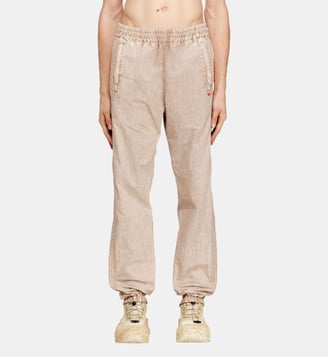 Pantalon en nylon lavé avec bandes latérales - Diesel - Beige