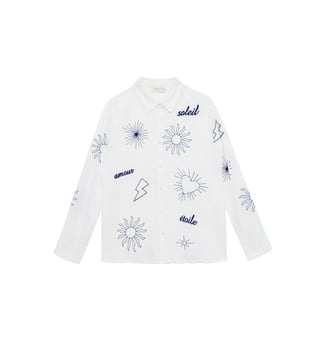Chemise imprimé broderie CHANIA - La Petite Etoile - Écru