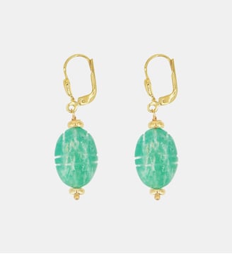 Boucles D'Oreilles Scarabée - Nilaï - Vert