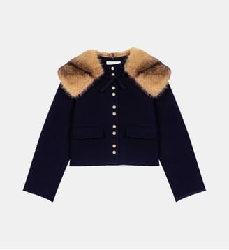 Manteau court en double face - Maje - Marine