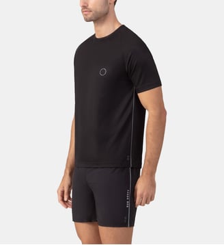 T-shirt de sport avec passepoil réfléchissant - Ron Dorff - Noir