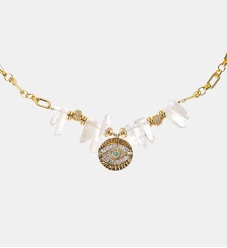 Collier chaîne avec pierres et pendentif ULYSSE - Hipanema - Doré