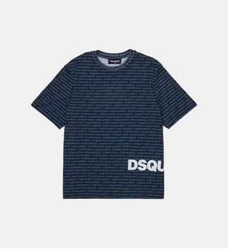 T-shirt avec logo imprimé partout - Dsquared2 - Noir