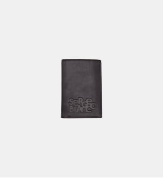 Portefeuille en cuir avec logo embossé - Serge Blanco - Marron