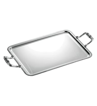 Plateau rectangulaire à anses - 49 x 39 cm - MALMAISON - Christofle - Argent
