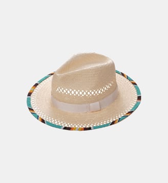 Chapeau de paille brodé de perles FYAN - Wild - Naturel