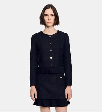 Veste en tweed 2 en 1 - Sandro - Noir