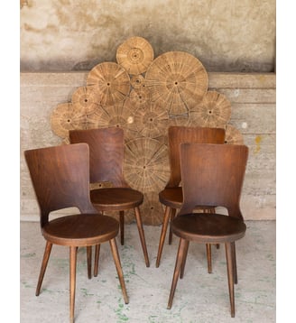 Chaise Mondor Baumann Alma N°1884- Produit chiné - Debongout - Bois foncé