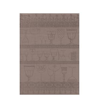 Essuie-verres Cristal 100% lin - Le Jacquard Francais - Poivre gris