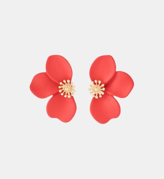 Boucles d'oreilles demi fleur rouge - Balaboosté - Rouge