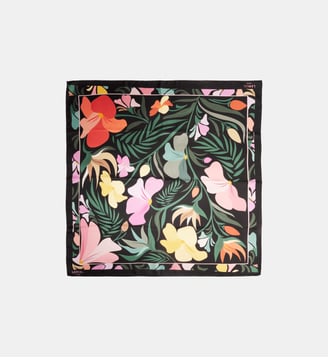 Carré de soie Flower Dream - Lancel - Vert et rose